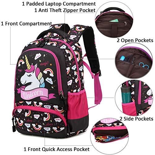 Mochila Unicornio Niña Mochila Infantil niña Mochila Escolar Niña Mochila Estudiantes Bolso para Chicas para La Escuela,Viajes,Intemperie