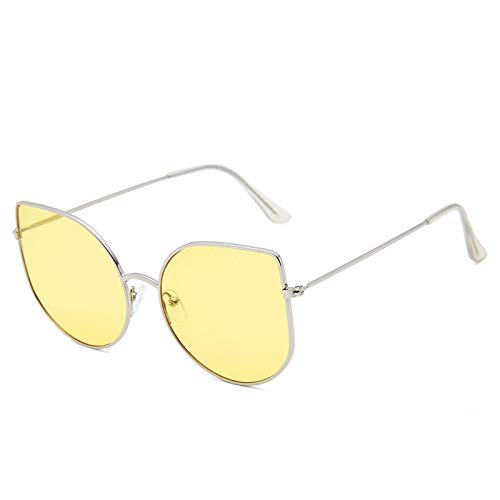 Moda Gafas De Sol Cat Eye Mujer Gafas De Sol Moda Metal   Playa Sun Shade Gafas Hombres Amarillo