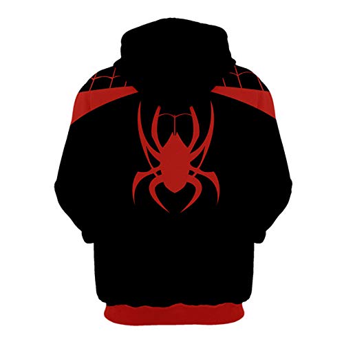 MODRYER Amazing Spider-Man Camiseta de la Cremallera 3D Impreso Sudadera con Capucha niños con Capucha del chándal de los Puentes de Lazo Novedad del Regalo de la Navidad,Large