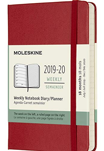 Moleskine 2019-20 Weekly - Agenda Cuaderno Semanal de 18 Meses 2019/2020, Rojo escarlata, tamaño pequeño 14 x 9.5 cm cm, 208 P?ginas (AGENDAS 18 MOIS)