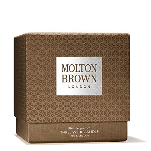 Molton marrón negro Peppercorn tres mecha vela 480 G