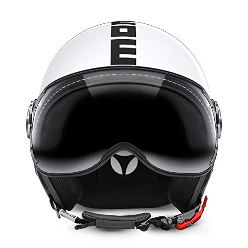 MOMO Design - Casco Classic Blanco Brillante y Negro, Talla XL