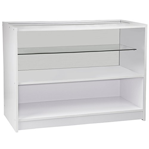 MonsterShop - C1200 Mostradore Mesas de Recepción Mueble Oficina Mostradores Peluqueria Comercial Expositor| Blanco Brillante 120cm (Anchura) x 60cm (Profundidad) x 90cm (Altura)