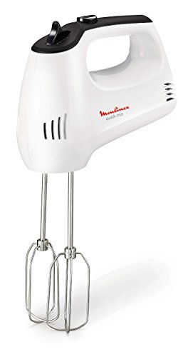 Moulinex HM3101 - Batidora amasadora y varillas con gancho para amasar y varillas para batir, 5 velocidades y función turbo, 300 W, pan y repostería