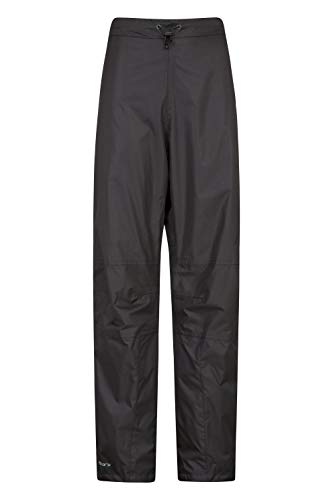 Mountain Warehouse Pulverizadores Impermeables para Mujer Spray - Pantalón con Forro de Malla, Pantalones para Llevar por Encima de Otros con Cremalleras Laterales Negro 44