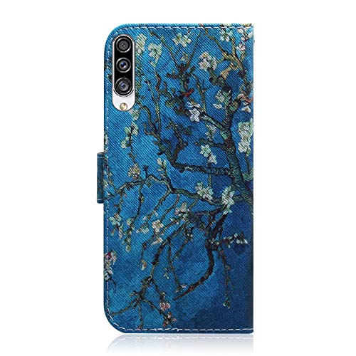 MRSTER Samsung Galaxy A30s Funda, Samsung A30s Cover, Ultra Slim Carcasa Protección de PU Cuero Funda con Stand Función para Samsung Galaxy A30s. EF PU- Blue Almond