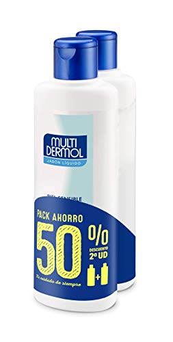 Multidermol Jabón Líquido de Ducha - Limpieza Eficaz sin Irritar, Paquete de 2 x 750 ml, Total: 1500 ml