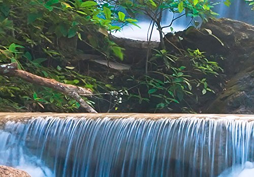 murando - Cuadro en Lienzo Buda 200x100 cm Impresión de 5 Piezas Material Tejido no Tejido Impresión Artística Imagen Gráfica Decoracion de Pared Oriente Zen Cascada c-A-0021-b-n