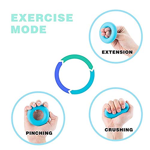 MUXItrade 4 pcs Estiramiento de Dedo Hand Exerciser, Juego Ejercitador del Dedo Guitarra Dedo Strengtheners Y La Escalada En Roca Grips Workout, (2pcs Hand Grip Strengthener and 2pcs Finger Stretcher)