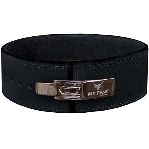 Mytra Fusion 4 Inch Leather Power Lifting and Weight Lifting Belt