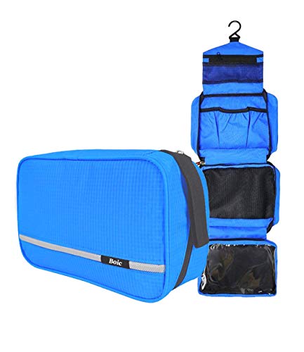 Neceser Viaje Hombre y Mujer, Boic Pequeño Bolsas de Aseo Impermeable, Neceser Maquillaje Pack Neceser Baño Toiletry Kit, Cosmético Organizadores de Viaje Travel Toiletry Bag (Azul)