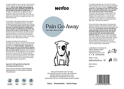 Nenoo Gel analgésico para Perros para Aliviar Problemas Inflamatorios y Dolor en Articulaciones Garra del Diablo y árnica Montana. 250 Mililitros