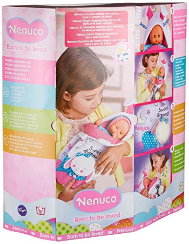 Nenuco de Famosa Saquito Mágico, muñeca bebé con Luces y Sonidos para niñas y niños a Partir de 10 Meses (Famosa 700015021)