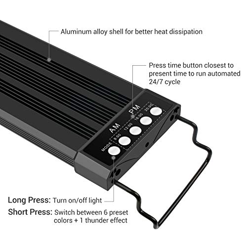 NICREW RGB Luz LED Acuario, 24/7 Lámpara de la Planta de Acuario con Control Remoto, Acuario Completamente Automatizado luz LED, 99-137 cm, 26W