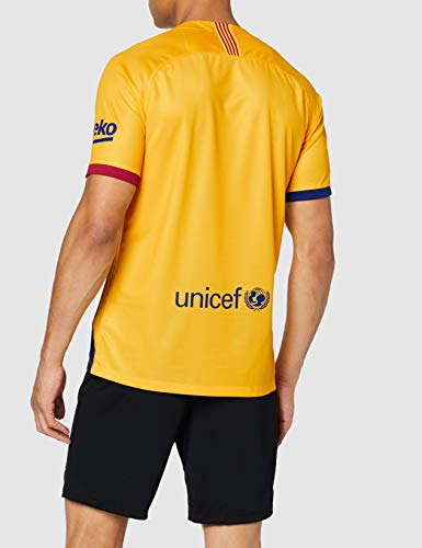 NIKE FCB M Nk BRT Stad JSY SS AW - Camiseta de equipación para Hombre, Varsity Maize (Full Sponsor), L