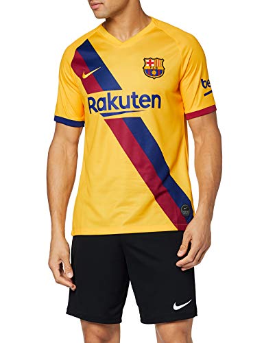 NIKE FCB M Nk BRT Stad JSY SS AW - Camiseta de equipación para Hombre, Varsity Maize (Full Sponsor), L