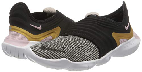 Nike Wmns Free RN Flyknit 3.0, Zapatilla de Correr para Mujer, Tiza Ciruela Negra/Dorada Metalizada, 38 EU