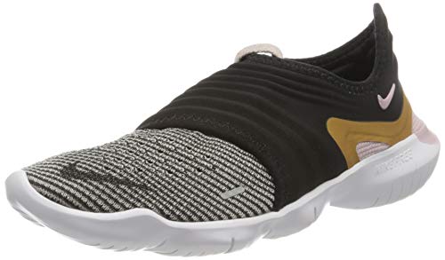 Nike Wmns Free RN Flyknit 3.0, Zapatilla de Correr para Mujer, Tiza Ciruela Negra/Dorada Metalizada, 38 EU