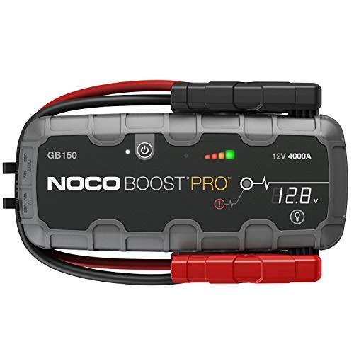 NOCO Boost Pro GB150, Paquete de arrancador de batería de Coche de Litio portátil ultraseguro de 4000 amperios y 12 voltios, para Motores de Gasolina y diésel de hasta 10 litros, Negro