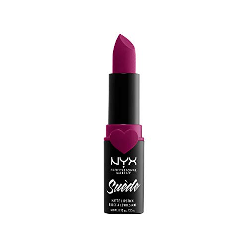 NYX Professional Makeup NYX Professional Makeup Barra de Labios Mate de Larga duración y Cobertura Total Suede Matte Lipstick Tono 11 Sweet Tooth Color Cereza, Mujer, Talla única