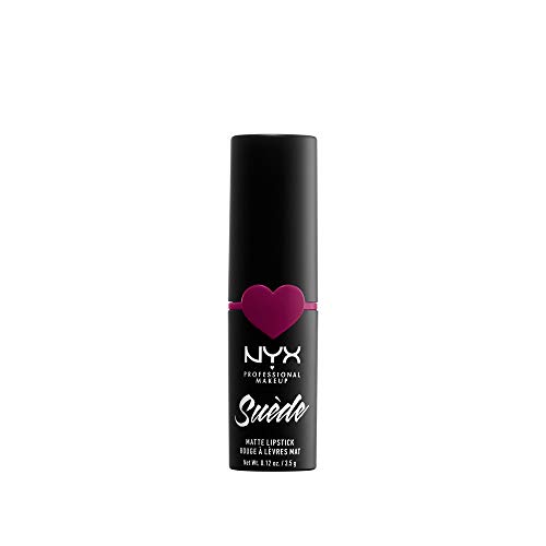 NYX Professional Makeup NYX Professional Makeup Barra de Labios Mate de Larga duración y Cobertura Total Suede Matte Lipstick Tono 11 Sweet Tooth Color Cereza, Mujer, Talla única