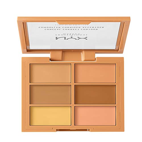 NYX Professional Makeup Paleta de correctores y contouring Conceal, Correct, Contour Palette, 6 sombras, Textura cremosa, Tono: Medium