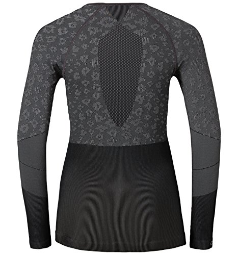 Odlo Evolution – Camiseta de Manga Larga para Mujer, Evolution, Concrete Grey/Black/Fleur De Lotus, Talla única