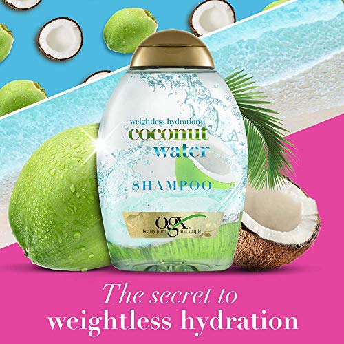 OGX, Champú Hidratante de Agua de Coco, Cabellos Deshidratados, 385 ml