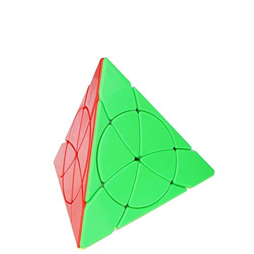 OJIN YongJun YJ Pétalo Pyraminx Cubo mágico Pirámide Triángulo Tetraedro de Cuatro Ejes Velocidad Puzzle Cubo Juguete de Cubo de Giro Suave con un trípode de Cubo (Sin Etiquetas)