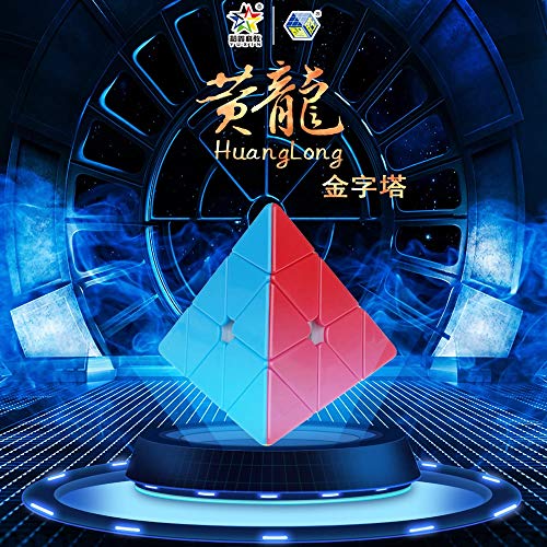 OJIN YuXin HuangLong Pyraminx M 3x3 Velocidad Cubo Zhisheng Pirámide Triángulo de Cuatro Ejes Tetraedro Puzzle Cubo Cubo Liso Twsit Puzzle Cerebro Teasers Cubo con un Cubo Trípode (Red Stickerless)