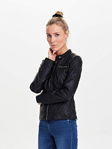 Only Bandit PU Biker chaqueta, Negro (Black C N 010), 38 (M) para Mujer