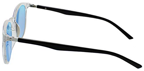 Opulize Met Grande Cómodo Claro Negro Armas Lente De Espejo Azul Hombres Mujeres Lectores De Sol Gafas De Lectura UV400 S60-C +2,50