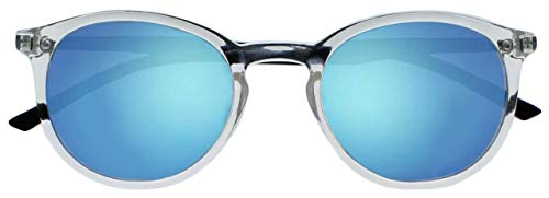 Opulize Met Grande Cómodo Claro Negro Armas Lente De Espejo Azul Hombres Mujeres Lectores De Sol Gafas De Lectura UV400 S60-C +2,50