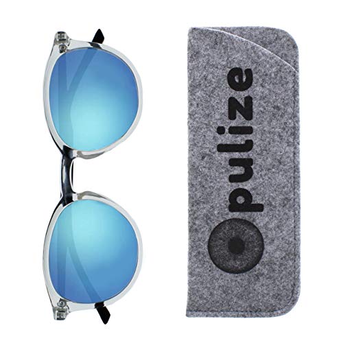 Opulize Met Grande Cómodo Claro Negro Armas Lente De Espejo Azul Hombres Mujeres Lectores De Sol Gafas De Lectura UV400 S60-C +2,50