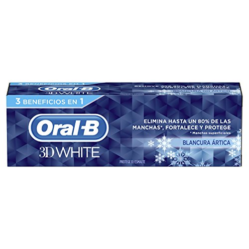 Oral-B 3D White Blancura Ártica Pasta Dentífrica - 4 Recipientes de 75 ml - Total: 300 ml