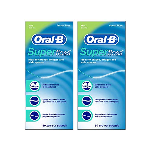 Oral-B - Hilo dental (sabor a menta, 50 hilos cortados, 6 unidades)