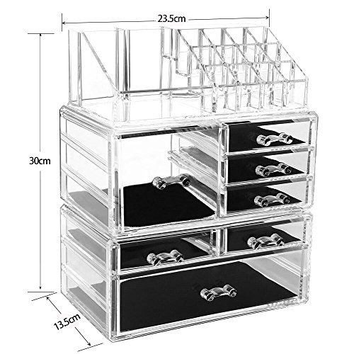 Organizador de maquillaje de acrílico transparente de FOBUY