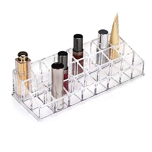 Organizador del Maquillaje del Lápiz Labial,Organizador de Maquillaje Transparente de 24 Space, Expositor de Cosméticos, Pintalabios,Estante de La Muestra Cosmética(2 pcs)