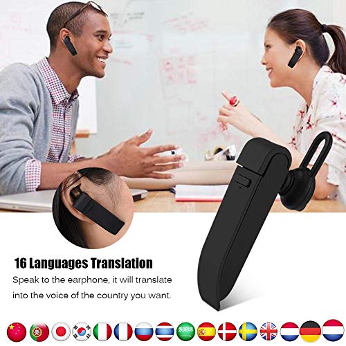 Oumij Dispositivo de Traductor de Idiomas, Traducción Inteligente Instantánea en Varios Idiomas Auricular Inalámbrico Bluetooth Aplicación Inteligente Traducción en Línea Admite hasta 25 Idiomas