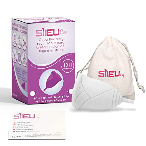 Pack Sileu Travel: Copa menstrual Rose - Modelo de iniciación - Talla S, Transparente, Flexibilidad Standard + Estuche de Flor Rosa + Esterilizador Plegable, Rosa