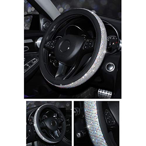 Pahajim Cubierta Del Volante Del Coche Shining Antideslizante Lindo Para Diamantes Colección De Moda y Elegante Mujeres(Negro-Colorear) …