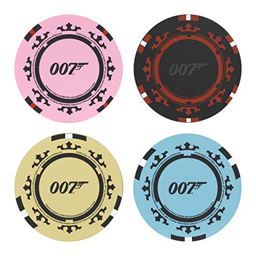 Paladone PP6667JB Casino Royale Poker Chip Posavasos, Producto Oficial de James Bond 007, acrílico