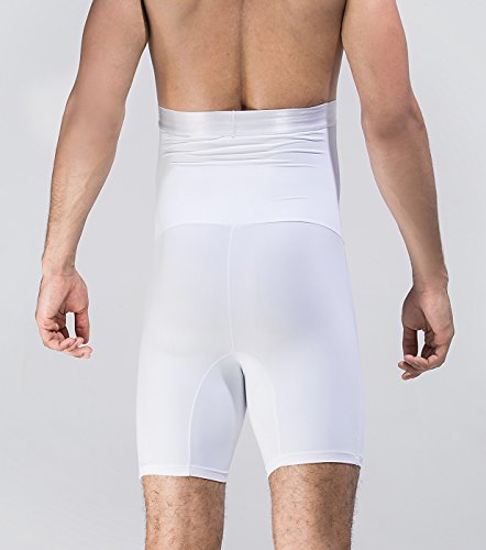 Panegy - Faja Moldeadora Abdominal para Hombre Body Reductor para Hombre Slips con Cintura Alta Shapewear for Man Slip para Hombre con Cintura Alta - Blanco EU L / Tag XL (80-95 KG)