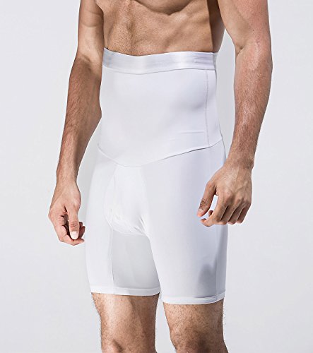 Panegy - Faja Moldeadora Abdominal para Hombre Body Reductor para Hombre Slips con Cintura Alta Shapewear for Man Slip para Hombre con Cintura Alta - Blanco EU L / Tag XL (80-95 KG)