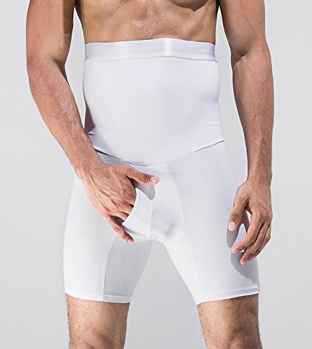 Panegy - Faja Moldeadora Abdominal para Hombre Body Reductor para Hombre Slips con Cintura Alta Shapewear for Man Slip para Hombre con Cintura Alta - Blanco EU L / Tag XL (80-95 KG)