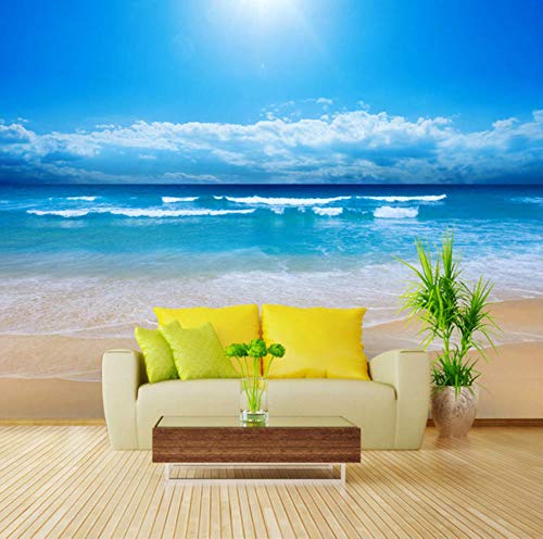 Papel Pintado Sunny Beach Wallpaper 3D Photo Wallpaper Paisaje Natural Mural De Pared Kid Art Room Decor Club Bar Dormitorio Tv Fondo Papel De Pared-300x210cm