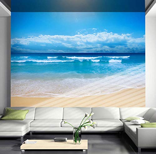 Papel Pintado Sunny Beach Wallpaper 3D Photo Wallpaper Paisaje Natural Mural De Pared Kid Art Room Decor Club Bar Dormitorio Tv Fondo Papel De Pared-300x210cm