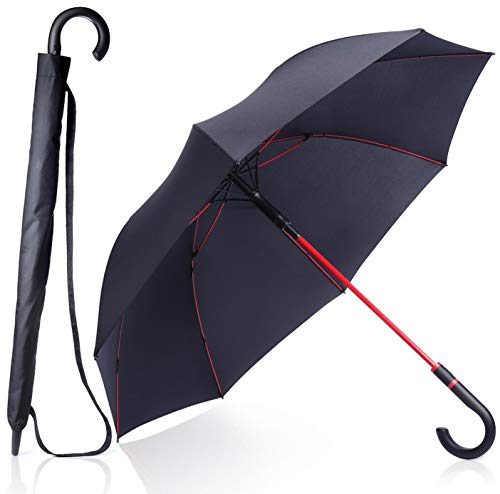 Paraguas a prueba de viento tamaño de viaje paraguas de lluvia unisex Auto abierto ligero impermeable Paraguas grande de palo para hombres y mujeres reforzado marco a prueba de viento a prueba de desl