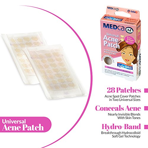 Parche para acné universal MEDca, cubierta absorbente, paquete de 56 parches con forma de corazón y estrellas