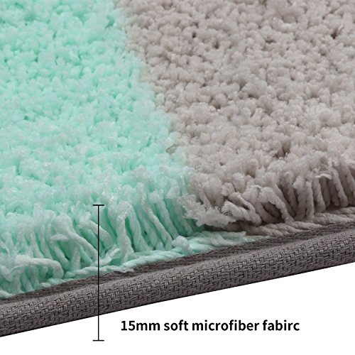 Pauwer Alfombrillas de baño de Microfibra Antideslizantes y Lavables Alfombra de Baño, Verde, 45 * 120cm